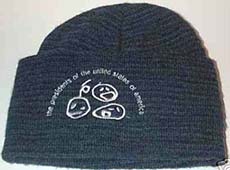pusa wooly hat with faces logo