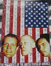 usa flag with band member faces