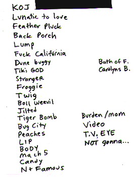 new year's eve 2003 setlist