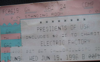 19th june 1996 ticket stub