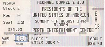 perth entertainment centre 4th august 1996
